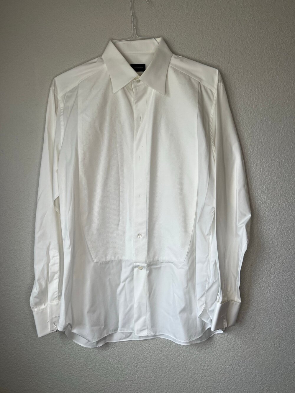 Ermenegildo Zegna Woven Piqué Bib Cotton Tuxedo Shirt.